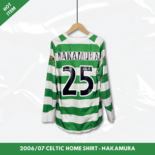 2006/07 Celtic Home Longsleeve Shirt - Size M - Nakamura