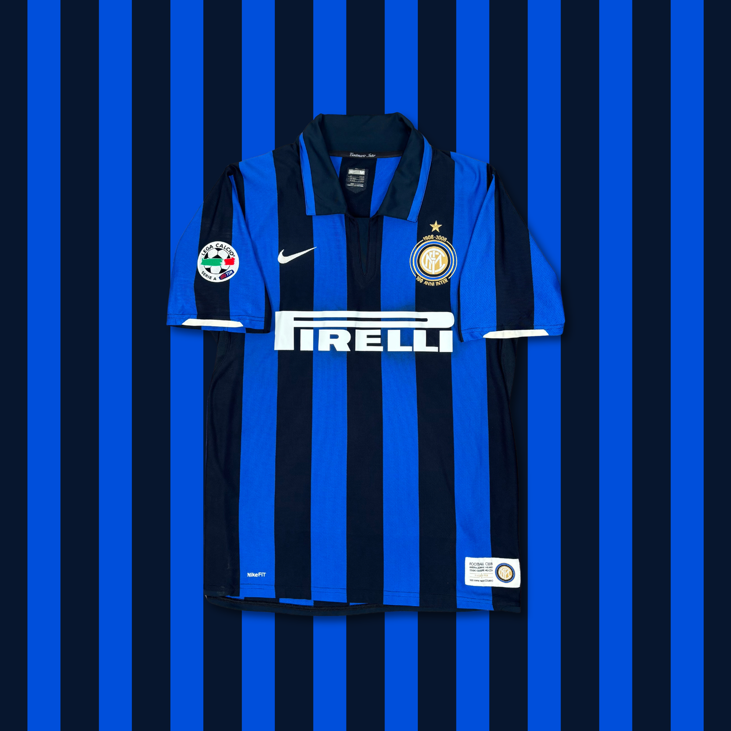 2007/08 Inter Milan Centenary Home Shirt - Adriano - M