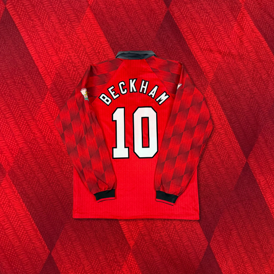 1996/97 Manchester United Home Longsleeve Shirt - Beckham - XL