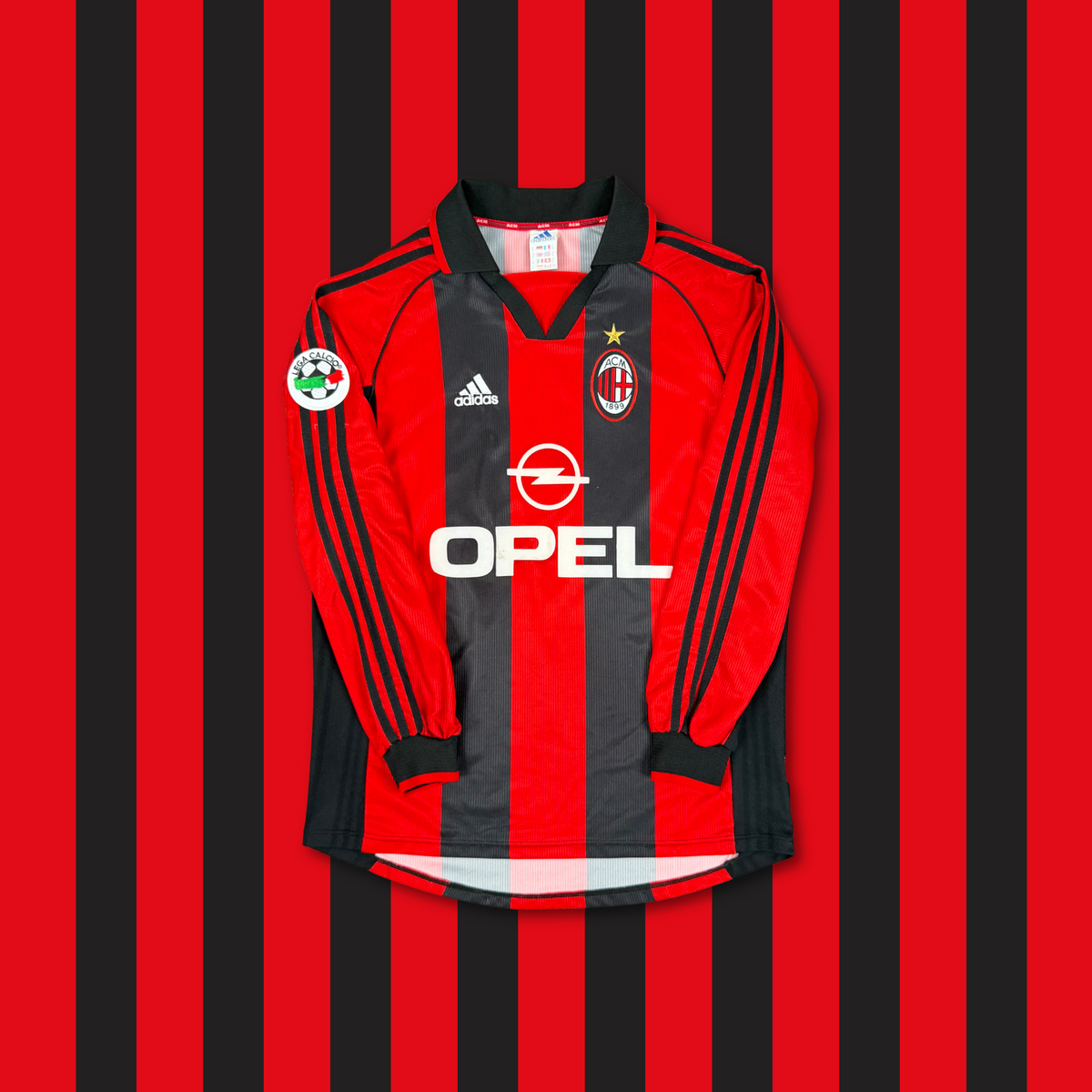 1998/99 AC Milan Home Longsleeve Shirt - Boban - M
