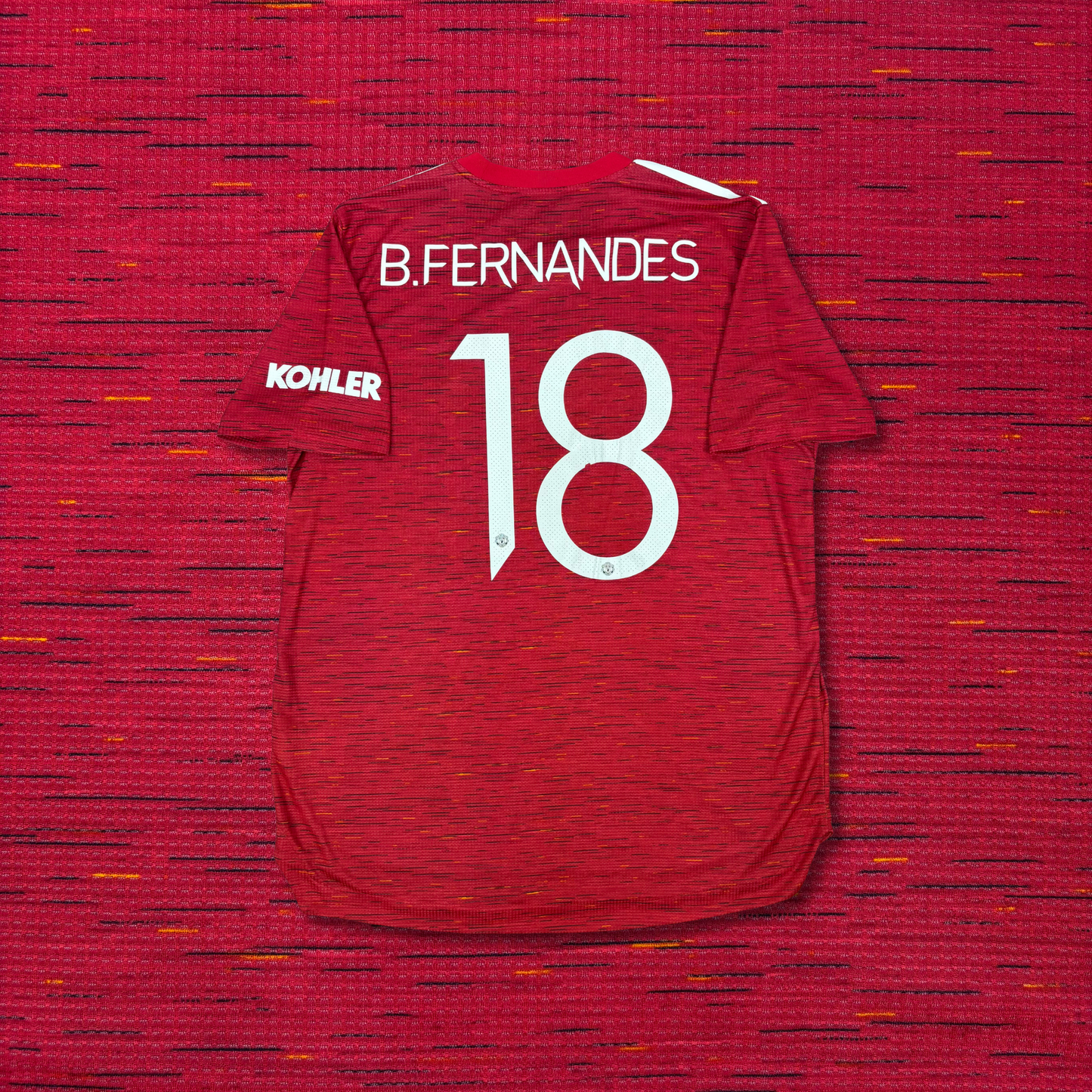 2020/21 Manchester United Home Shirt - Bruno Fernandes - Player Issue - XL
