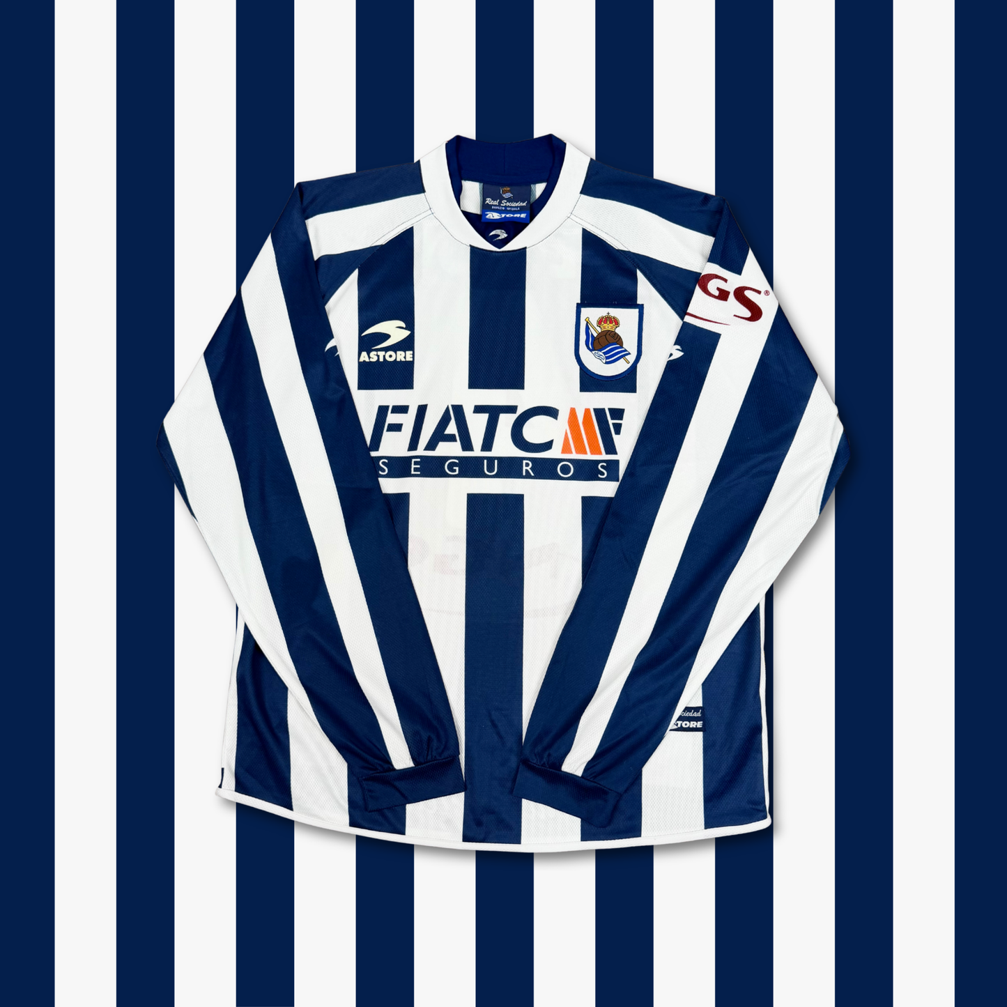 2003/04 Real Sociedad Home Longsleeve Shirt - Alonso - M