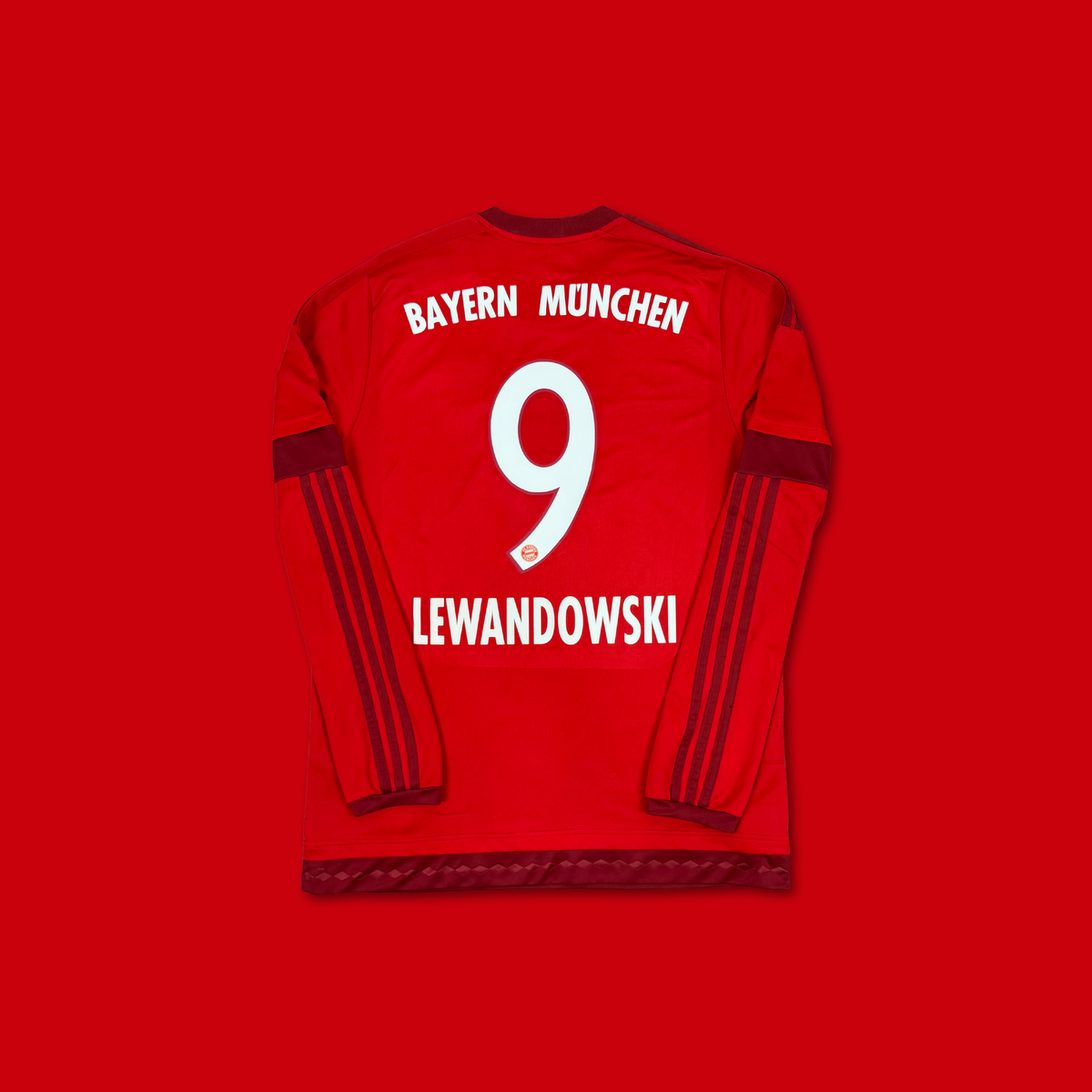 2015/16 Bayern Munich Home Long Sleeve Shirt - Lewandowski - M
