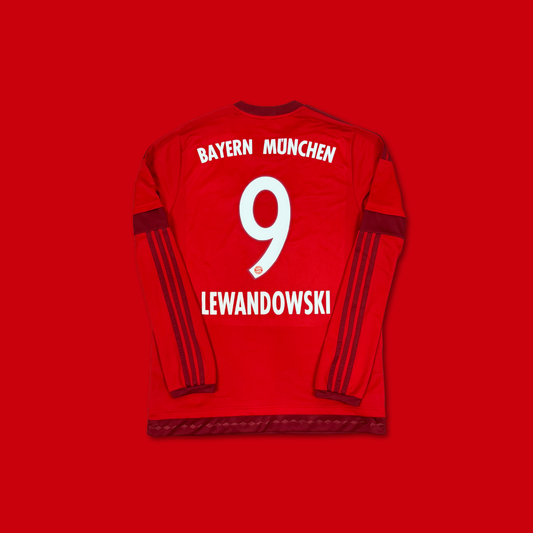 2015/16 Bayern Munich Home Long Sleeve Shirt - Lewandowski - M