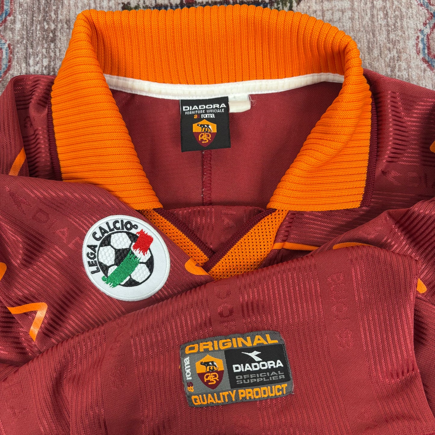 1999/00 AS Roma Home Longsleeve Shirt - Nakata - L