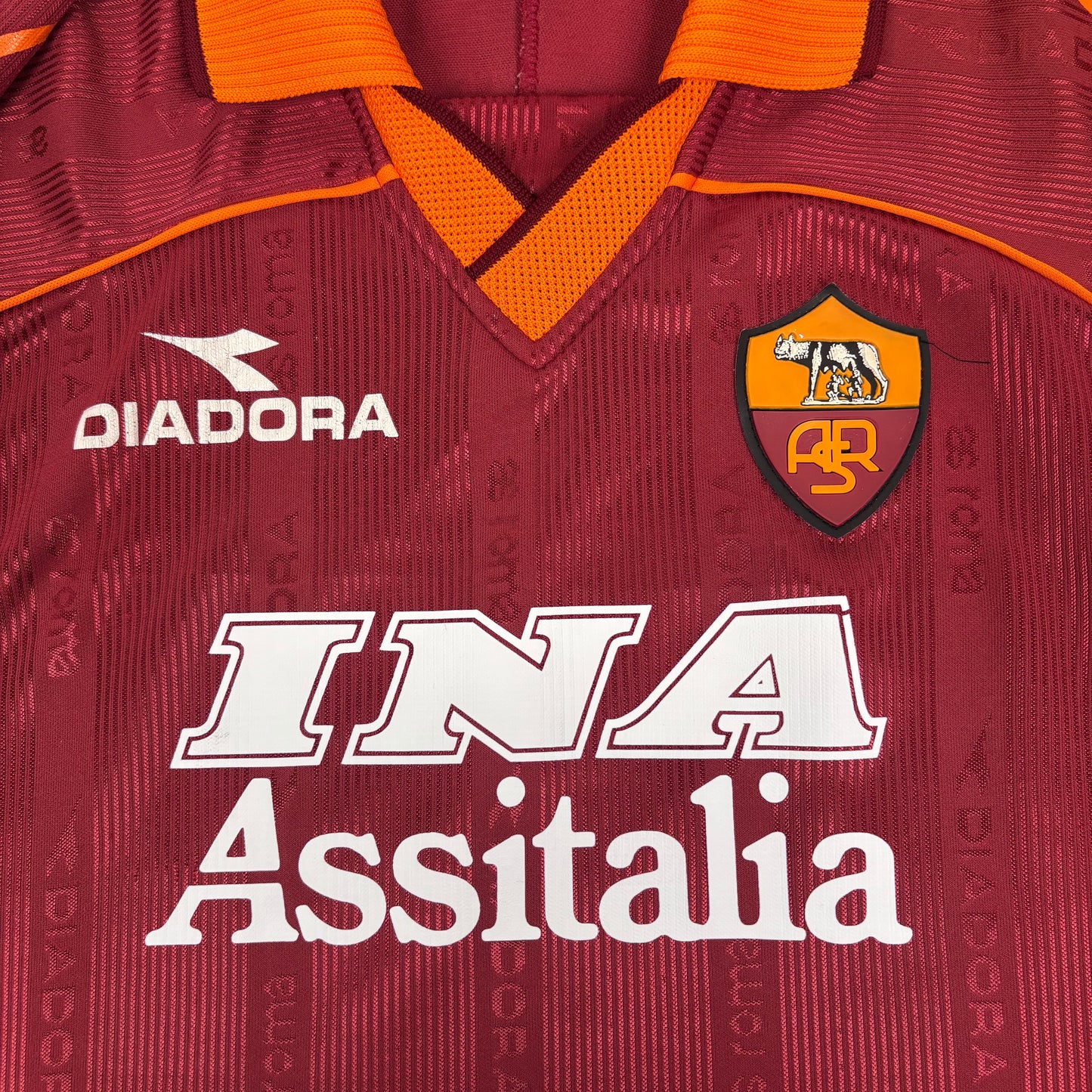 1999/00 AS Roma Home Longsleeve Shirt - Nakata - L