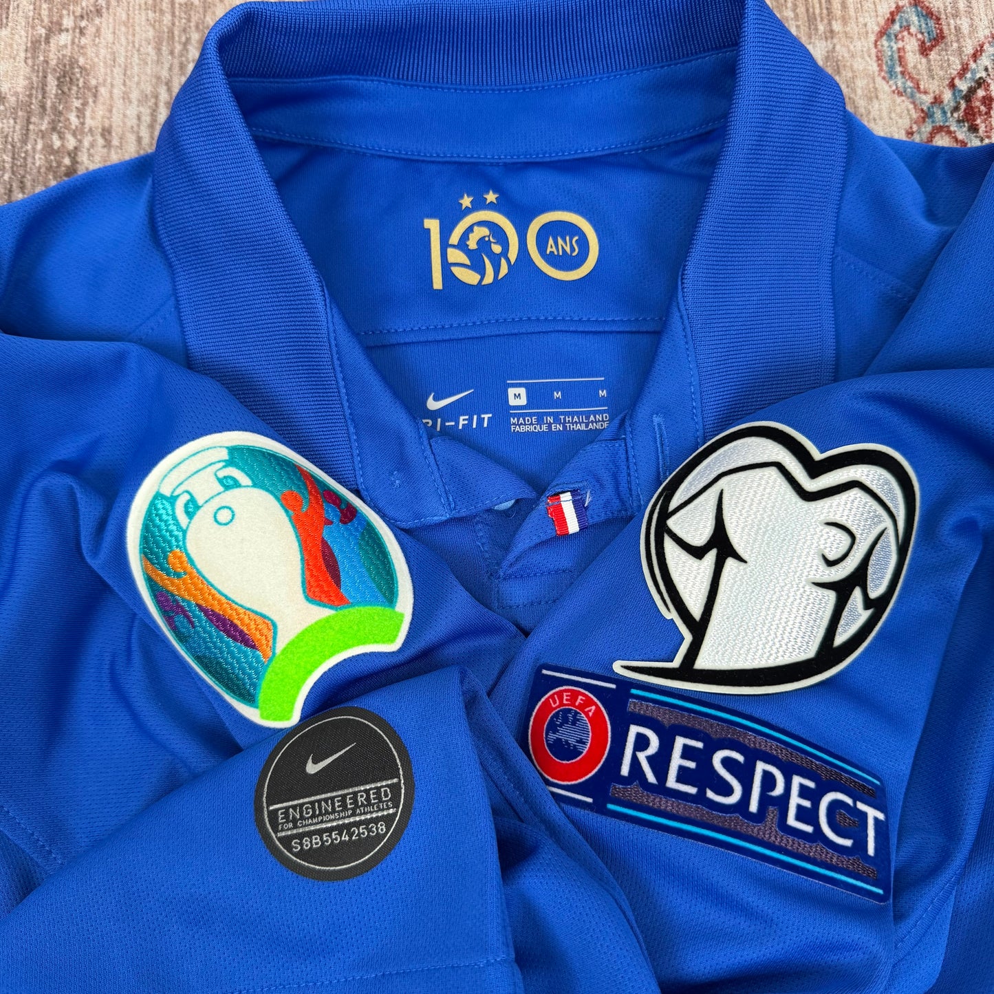 2019/20 France Home Centenary Longsleeve Shirt - Mbappe - M