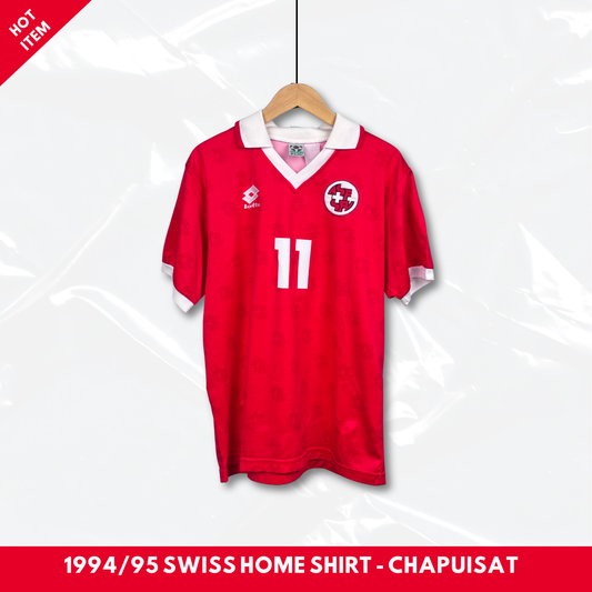 1994/95 Swiss Home Shirt - Chapuisat - M
