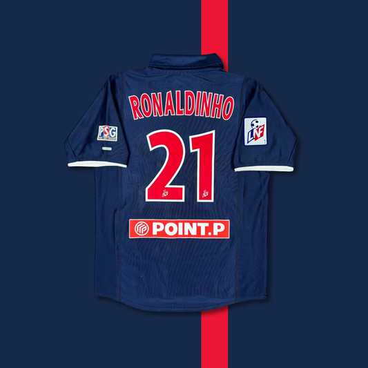 2001/02 Paris Saint Germain Home Shirt - Ronaldinho - M