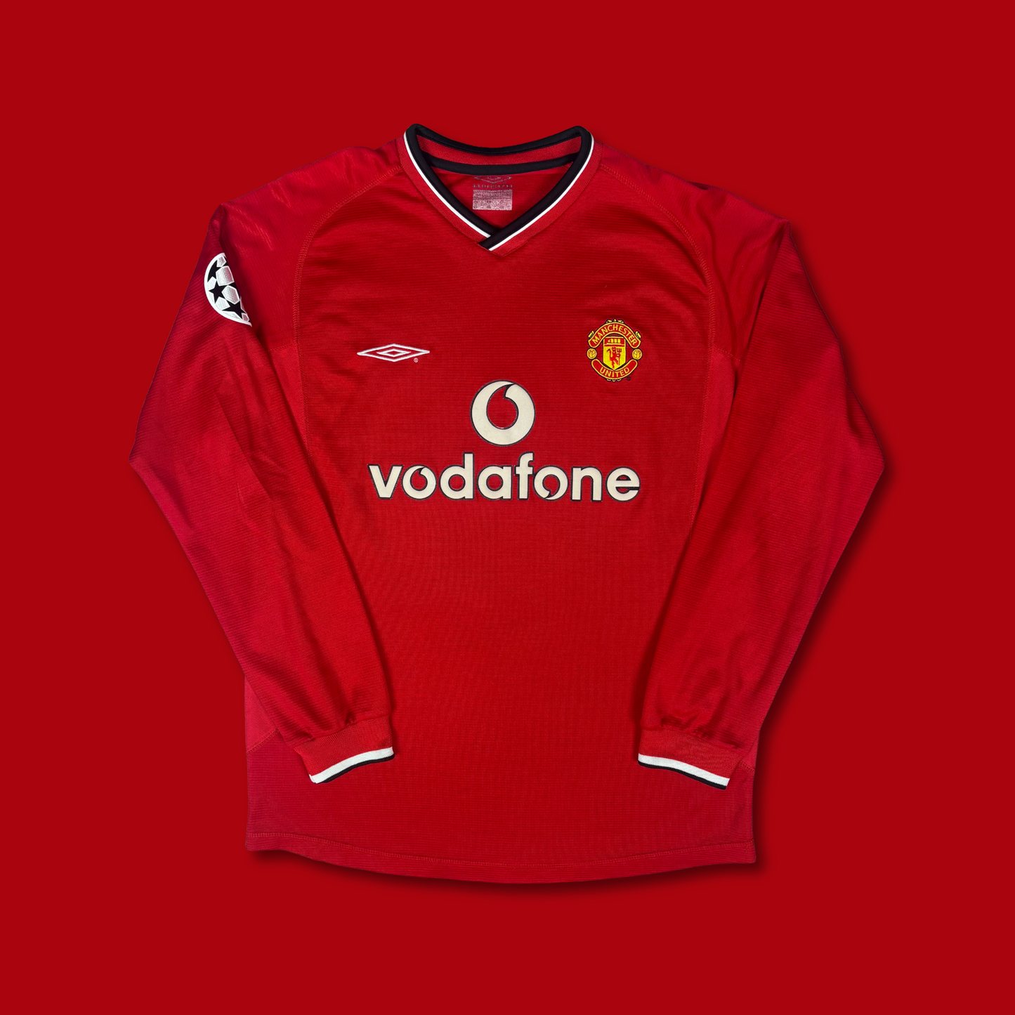 2000/01 Manchester United Home Longsleeve Shirt - Beckham - L