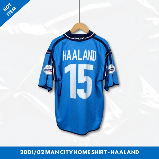 2001/02 Manchester City Home Shirt - Haaland - L