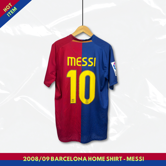 2008/09 Barcelona Home Shirt - M - Messi
