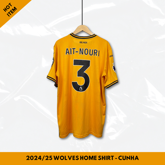 2024/25 Wolverhampton Wanderers Home Shirt - Ait-Nouri - XL - New with Tag