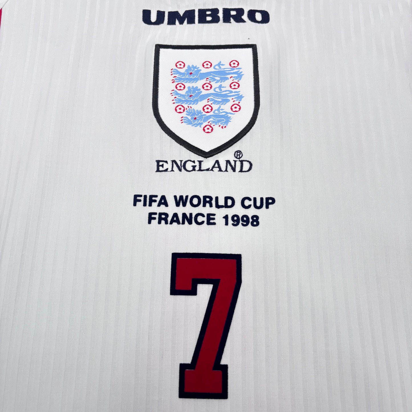 1998/99 England Home Longsleeve Shirt - Beckham - L