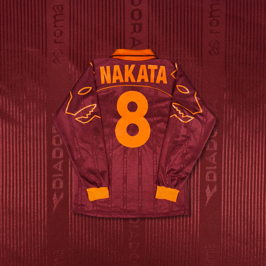 1999/00 AS Roma Home Longsleeve Shirt - Nakata - L