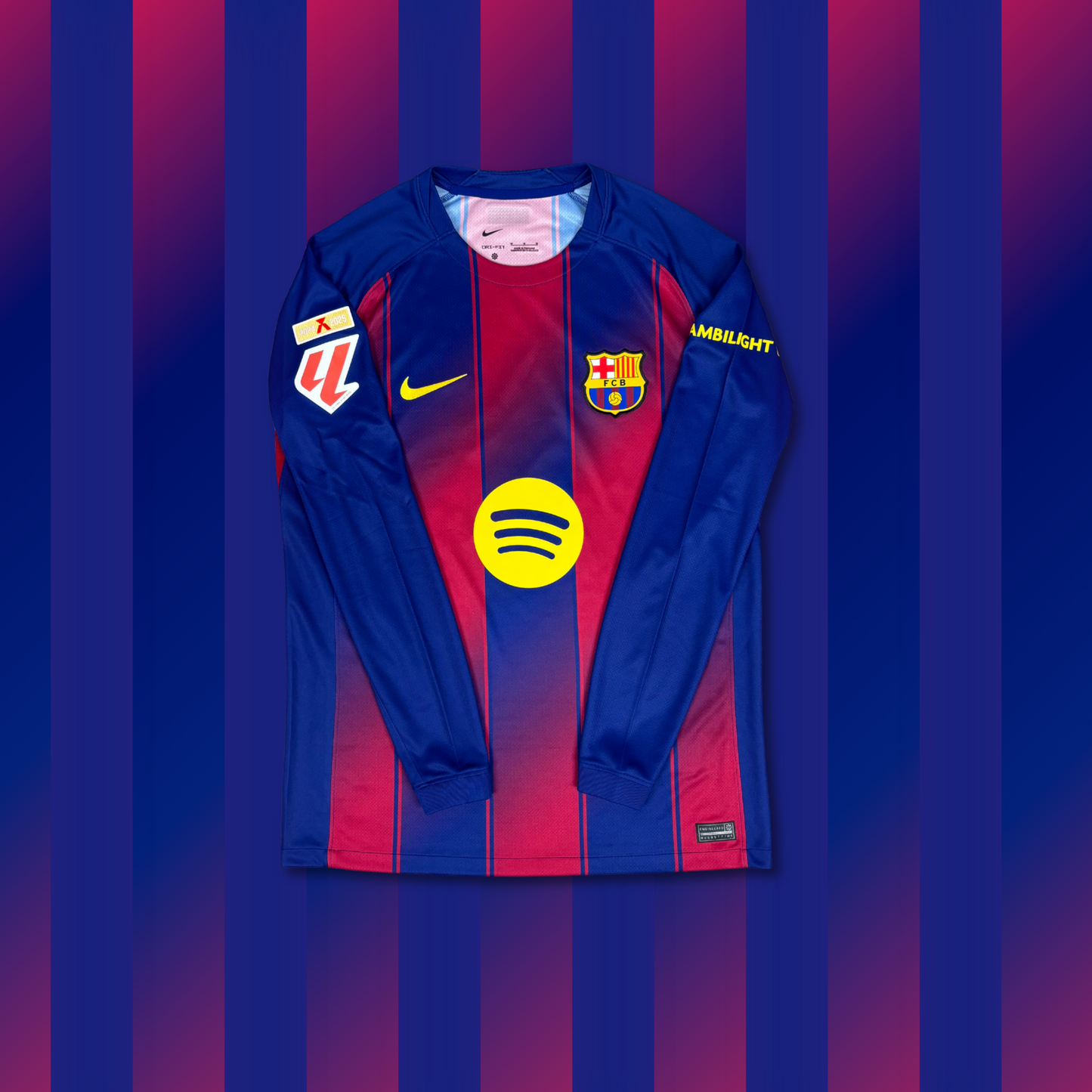 2025/26 Barcelona Home Longsleeve Shirt - Rashford - M