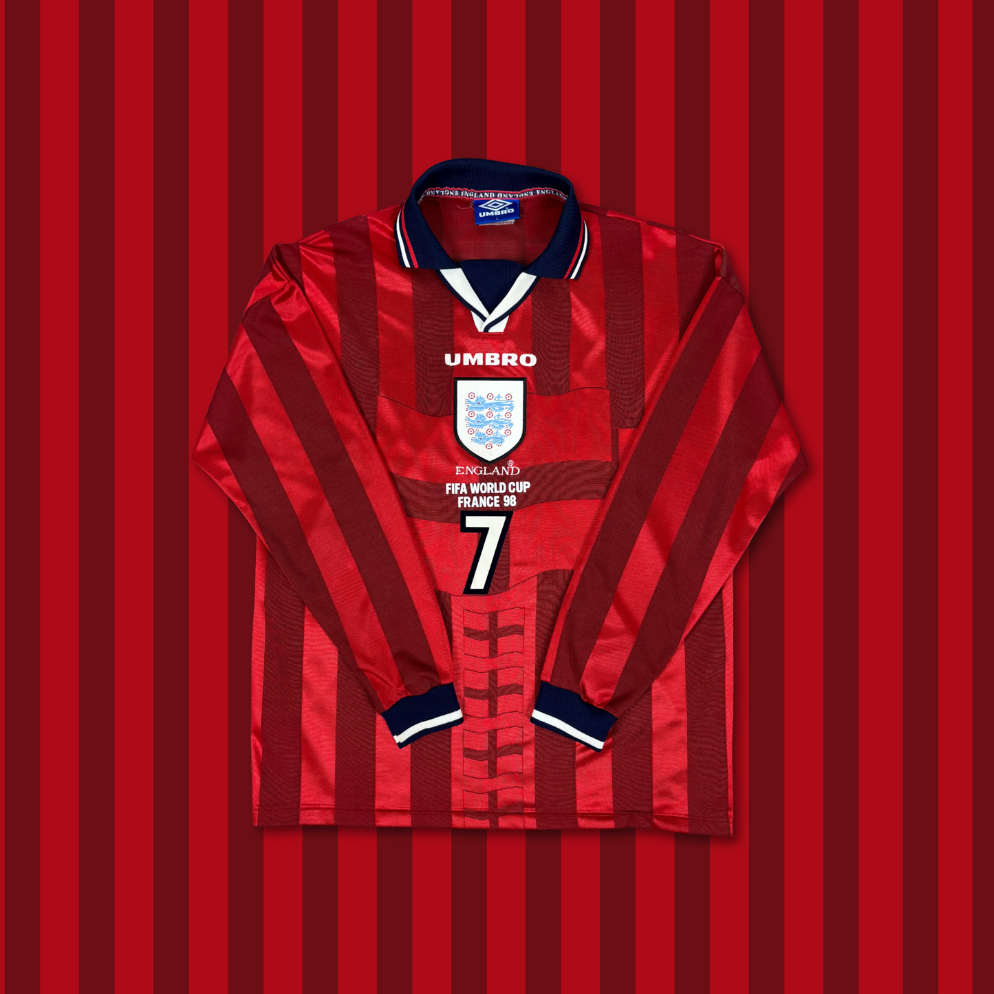 1998/99 England Away Shirt - Beckham - L