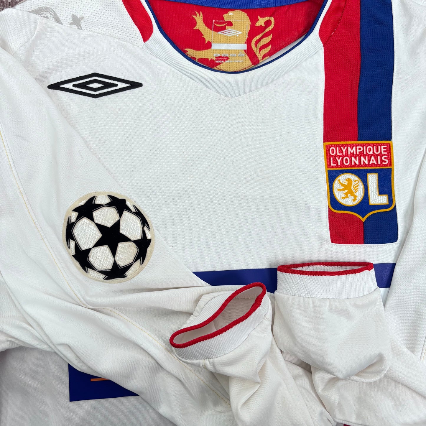 2007/08 Olympique Lyon Home Longsleeve Shirt - Juninho - L