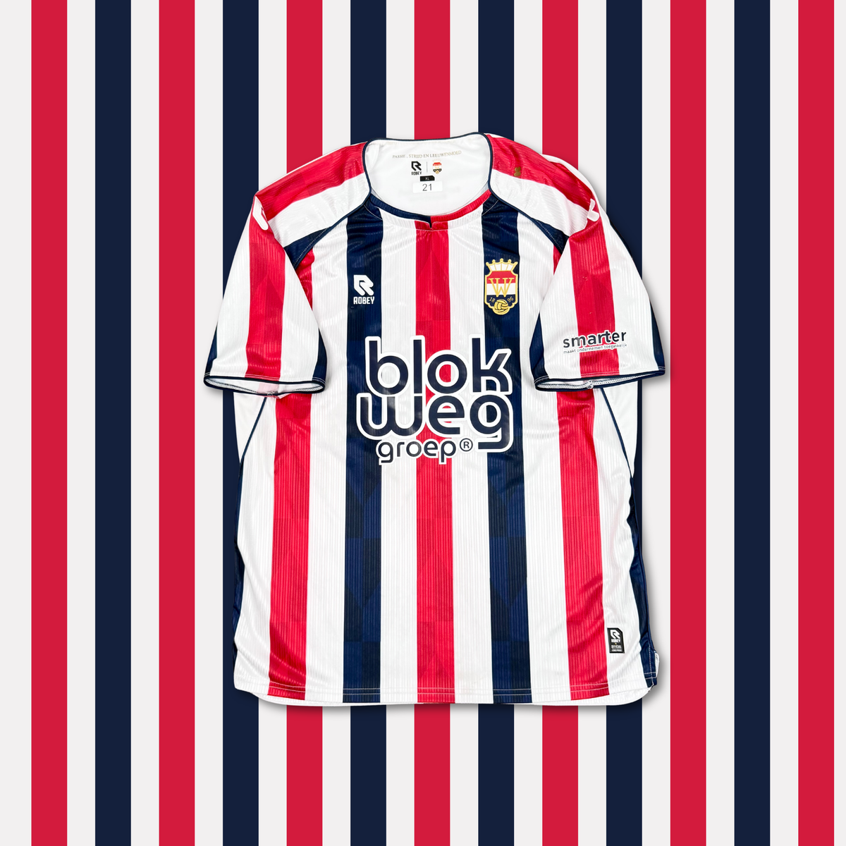 2021/22 Willem II Tilburg Home Match Worn Shirt - Doodeman - XL