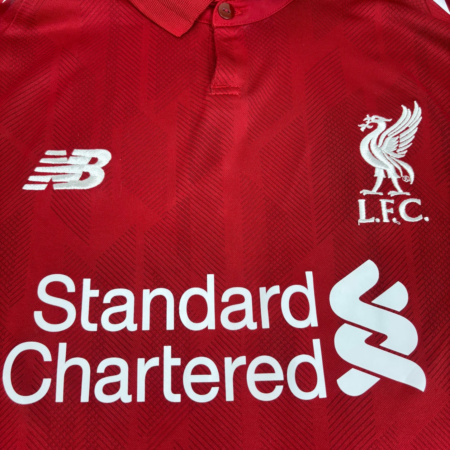 2018/19 Liverpool Home Longsleeve Shirt - Mo Salah - M