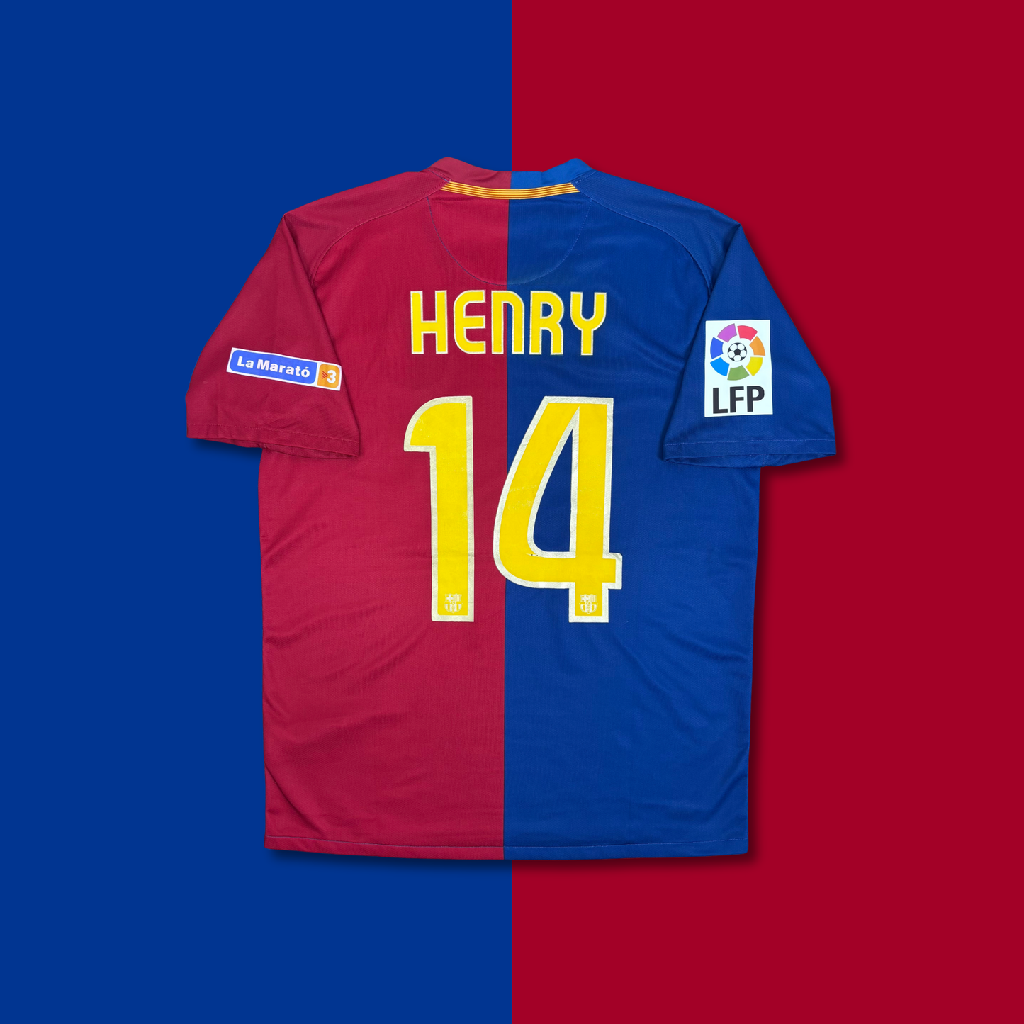 2008/09 Barcelona Home Shirt - Henry - M