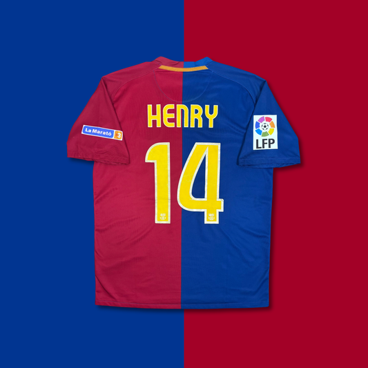 2008/09 Barcelona Home Shirt - Henry - M
