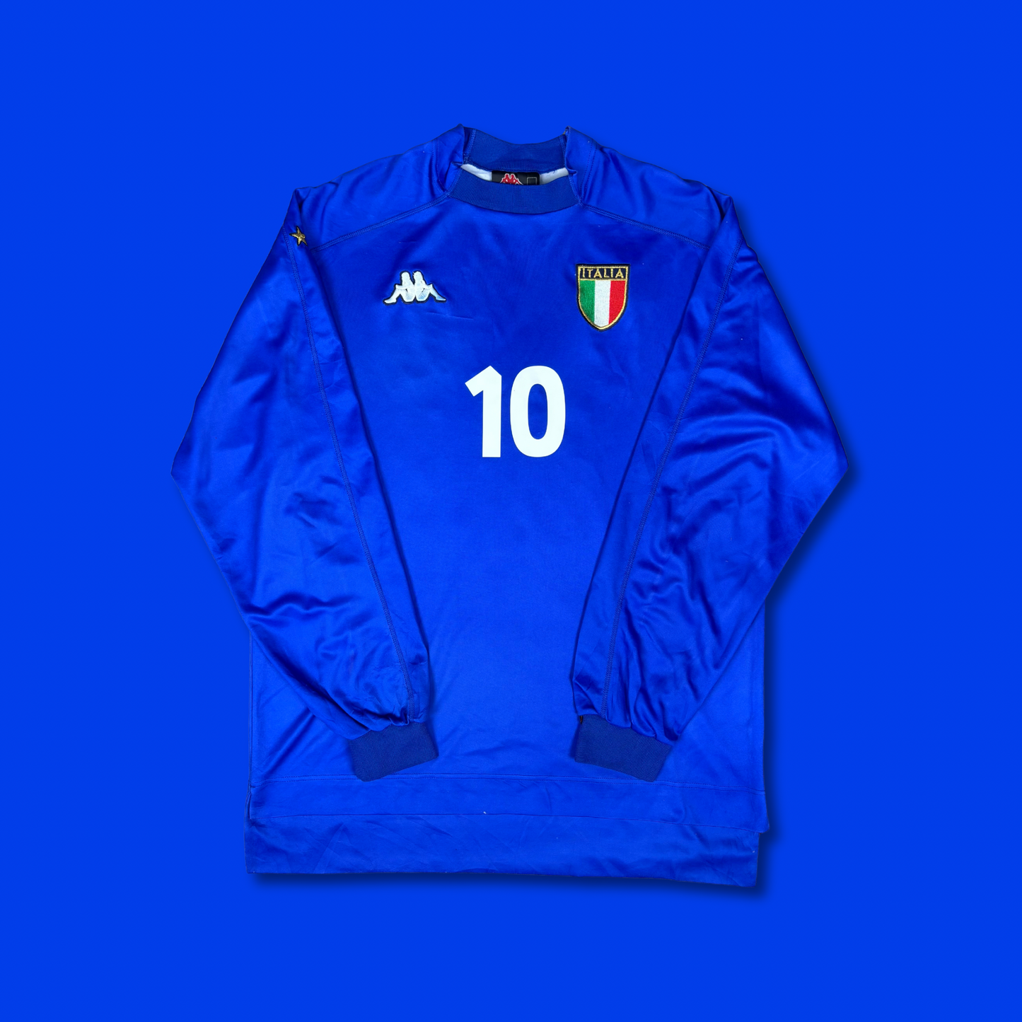 1999/00 Italy Home Longsleeve Shirt - Baggio - L