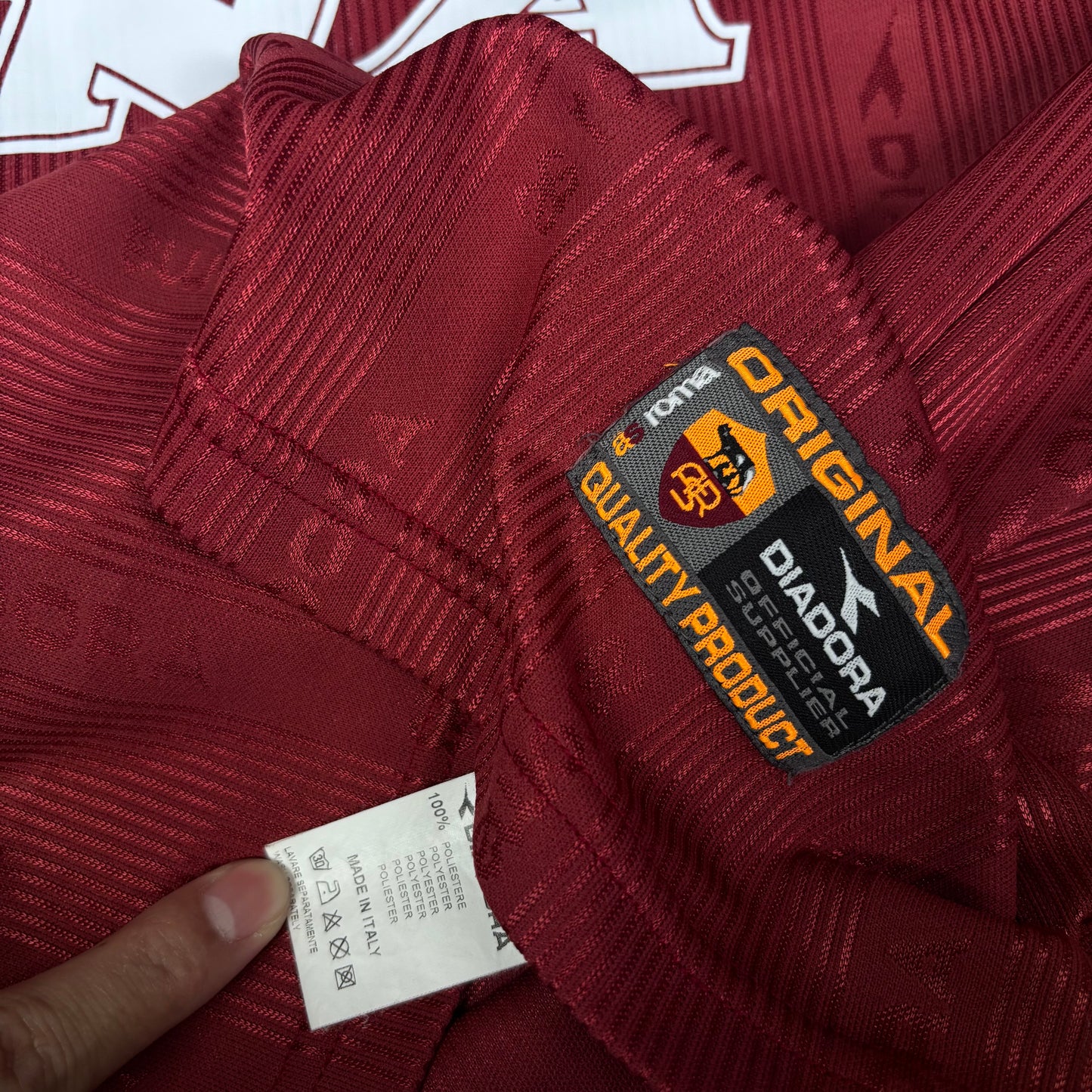 1999/00 AS Roma Home Longsleeve Shirt - Nakata - L