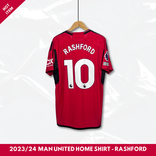 2022/23 Manchester United Home Player Issue Shirt - Rashford - L